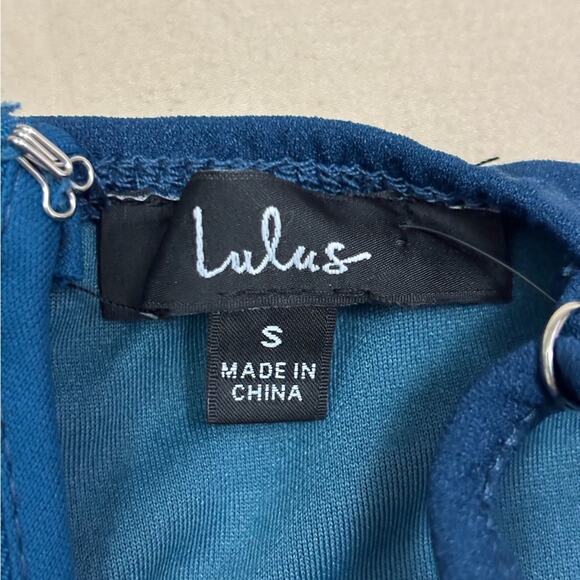 NWT Lulu's Aysmmetrical Teal Sheath Dress Size Small - Picture 2 of 7